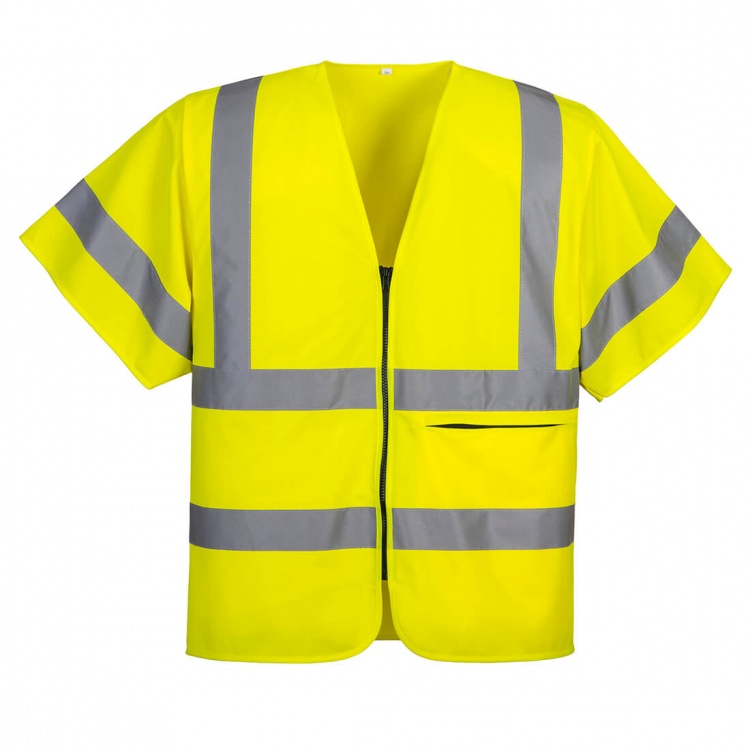 Portwest C372 - Hi-Vis Half Sleeve Zip Vest 125g